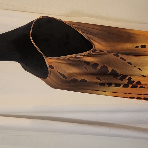 Elegant Ombre Tie Dye Maxi Dress With Pockets, L - Picture 5 of 15